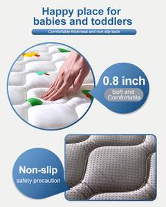 50 "X 50" Gimnasio plegable para bebés Niños Jugar Tela de microfibra suave Estera para gatear Estera de juego para bebés de espuma Premium para niños y niños pequeños - Product Image 5