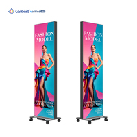 CANBEST CJ-Double Series Layar Poster LED Portabel Dua Sisi 1.5mm 1.8mm 2.5mm Totem Digital Indoor untuk Acara Ritel