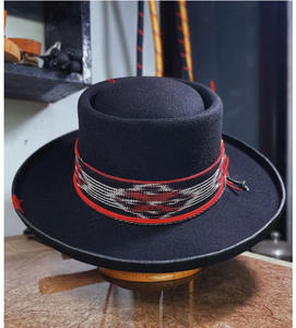 Chapeau Fedora <span class=keywords><strong>Borsalino</strong></span> à large bord en <span class=keywords><strong>feutre</strong></span> 100% laine classique, décontracté, pêche, unisexe - Product Image 5