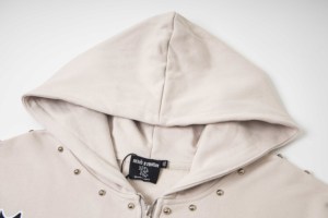 Chaqueta con cremallera estampada Vintage de calle de EMOCIONES mixtas de algodón 100% pesado de alta calidad con agujeros rotos para hombres sudaderas con capucha - Product Image 5