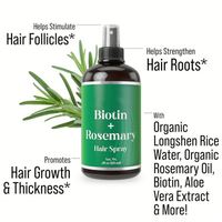 Sérum de traitement du cuir chevelu fortifiant de marque privée Vegan Longsheng Riz Eau Biotine Huile de romarin en spray pour la pousse des cheveux