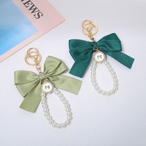 Gantungan Kunci Motif Titik Pesta dengan Pita Besar, Tas Pembawa Pita untuk Hiasan Gantung, Dekorasi Tas, Aksesoris DIY untuk Tempat Headphone - Product Image 2