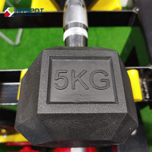 <span class=keywords><strong>Prix</strong></span> usine Gym Fitness Haltérophilie Équipement 2.5-50kg Hex Caoutchouc Enduit Solide En Fonte Haltères 5kg Poids Ensemble - Product Image 5