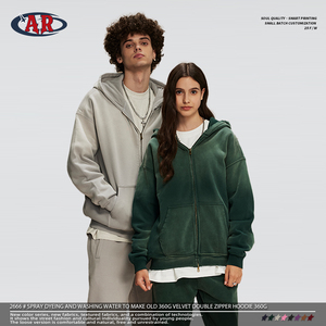 Ensemble <span class=keywords><strong>de</strong></span> pantalons <span class=keywords><strong>de</strong></span> survêtement à capuche avec fermeture éclair en polaire rétro en coton <span class=keywords><strong>polyester</strong></span> pour femmes et hommes - Product Image 1