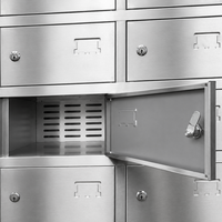 Armoire de désinfection commerciale à 27 compartiments, armoire de désinfection de la vaisselle avec serrures individuelles pour cantine