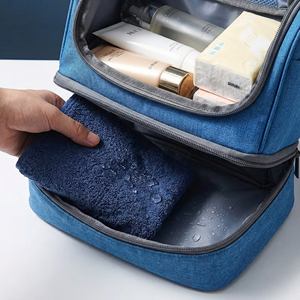 Trousse de Toilette de <span class=keywords><strong>Voyage</strong></span> Luxe Multicolore en Tissu Oxford avec Fermeture Éclair, Portable, Imperméable et Suspendable - Product Image 4