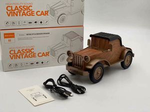 Haut-parleur Bluetooth vintage personnalisé avec logo, finition bois rétro, support de téléphone sans fil, design carré, motif alphabet, audio portable - Product Image 4