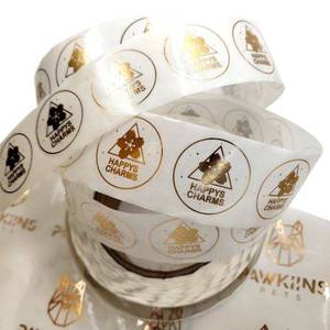 ขายส่งที่กำหนดเองการพิมพ์ม้วน Matt ฉลากโปร่งใส CLEAR Gold ฟอยล์ Self Adhesive ส่วนตัวสติกเกอร์ - Product Image 5