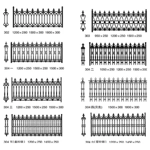 Fábrica Atacado Jardim Ferro Forjado Cerca Ferro Dúctil Perspectiva Painéis De Parede Elenco Decorativo lron Guardrail