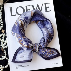 Foulard quadrato da <span class=keywords><strong>donna</strong></span> in seta di gelso 100% personalizzato da 14 MM, con stampa floreale, utilizzabile come bandana, accessorio <span class=keywords><strong>per</strong></span> <span class=keywords><strong>capelli</strong></span> o fascia <span class=keywords><strong>per</strong></span> la testa - Product Image 3