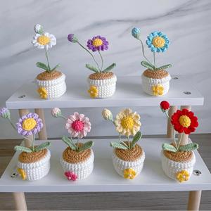Planta en Maceta de Ganchillo Amigurumi, Mini Cactus en Maceta Colorida, Linda Decoración de Escritorio para el Hogar, Oficina o Estante - Product Image 1