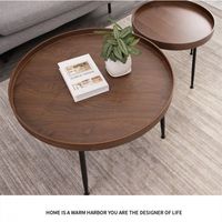Table basse en noyer de conception de luxe mobile Ins noir simple nordique pour petit appartement Table centrale salon
