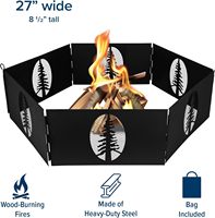 Anneau de foyer pliable en acier de 27 pouces avec conception articulée et sac de rangement