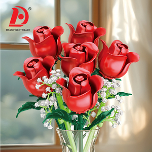 Ensemble <span class=keywords><strong>de</strong></span> blocs <span class=keywords><strong>de</strong></span> construction <span class=keywords><strong>de</strong></span> fleurs <span class=keywords><strong>de</strong></span> rose DIY, bouquet artificiel avec gypsophile, décoration d'intérieur, <span class=keywords><strong>jouet</strong></span> <span class=keywords><strong>de</strong></span> construction artisanal, cadeau <span class=keywords><strong>de</strong></span> la Saint-Valentin - Product Image 2