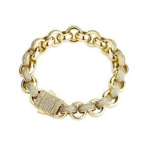 Bracelet à maillons en argent sterling 925 de qualité supérieure avec pierres Moissanite VVS, chaîne Hip Hop, bijou élégant pour le quotidien et les soirées - Product Image 2