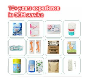 Logo personalizzato 50 conteggi denti per la pulizia del filo interdentale usa e getta cerato con sapore di menta in Nylon di bambù e PTFE - Product Image 5