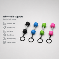 Mini haltère porte-clés chromé, anneau porte-clés haltère, cadeau pour les fans de sport et de gym, pour clés de voiture, hommes, femmes, logo personnalisé OEM