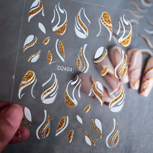 Autocollants Français 3D Métallique Paillettes Ligne Nail Art Adhésif Bande Incurvée Or <span class=keywords><strong>Argent</strong></span> Transfert Slider <span class=keywords><strong>Manucure</strong></span> Decal - Product Image 3