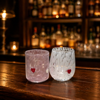 Verre à boire unique en son genre, soufflé à la main, avec un design d'icônes 3D, verre artistique pour jus et whisky