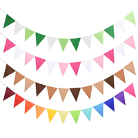 Fanions imprimés en polyester, fanions triangulaires suspendus pour la décoration, les fêtes d'anniversaire et divers événements.