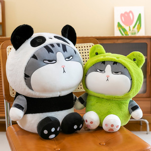 Peluche de <span class=keywords><strong>Gato</strong></span> Tabby de Dibujos Animados de 23/40 cm, Juguete de Peluche con Capucha, Panda, Rana, Conejo, Disfraz de Animal, Regalo para Niños para Cumpleaños - Product Image 3
