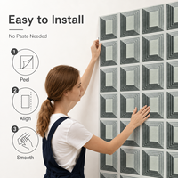 Papier peint géométrique imperméable à coller - Vert Tailles personnalisées |   Rouleau auto-adhésif pour la décoration intérieure