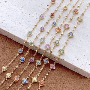 Xinfly Natural Sapphire Colorful Gems Rainbow 18K Gold Jewelry Station <b>Cute</b> Multicolor <b>Bracelet</b> for Beautiful Girls - Product Image 5