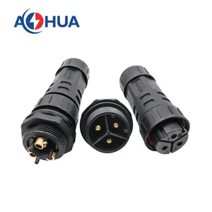 Waterproof Panel Mount AC Plug Cable Connectors 4 Pin Plug With Connector Socket