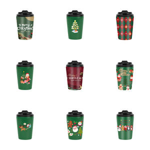 DD4223 2025 ODM/OEM Vacuum Insulated Stainless Steel Coffee Tumbler with Handle and Lid Custom Merry <b>Christmas</b> Gift 12oz - Product Image 3