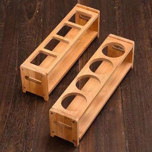Bamboo <b>Spice</b> Rack With Handle Divided Storage For Kitchen Seasoning Bottles Oil <b>Jar</b> Countertop Organizer Minimalist Design - Product Image 1
