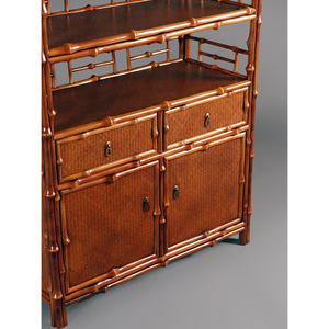 Étagère à livres en bambou laqué, support de rangement à plusieurs niveaux pour thé, bibliothèque sur pied de style chinois, grande bibliothèque design Ming Qing - Product Image 4