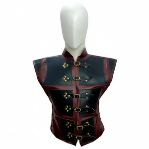 Jerkin de cuero reforzado medieval para hombres-Deluxe-Fantasy Cosplay Viking - Product Image 1