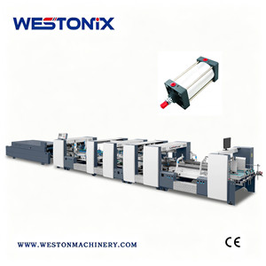 เครื่องพับกล่องล็อคบอททอม WESTONIX แบบลูกฟูก A/<span class=keywords><strong>B</strong></span>/E ใช้กาวร้อนอัตโนมัติ ประสิทธิภาพสูง ประหยัดพลังงาน - Product Image 1