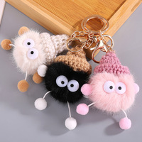 Sprite en peluche douce et moelleuse avec chapeau en laine, idée cadeau unique pour breloque de sac ou porte-clés