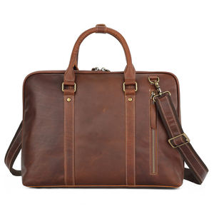 Sac à main pour homme Andong en cuir de vachette rétro pour ordinateur portable de 15,6 pouces, sac à bandoulière pour homme, sac messager en cuir Crazy Horse - Product Image 3