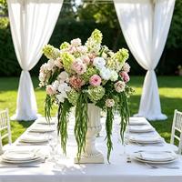 Großhandel Künstliche Blumen Tischdekoration Sweetheart-Tisch Arrangement Grünpflanzen Blumenkugeln Seiden-Anthurien Hochzeitsdekorationen