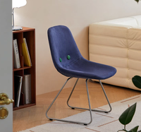 Chaise de salle à manger moderne de style vintage coussin doux amusant rétro tabouret de café à la mode Ins dossier créatif panneau MDF matériau métallique