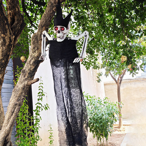 Décoration d'Halloween : Fantôme suspendu à yeux rouges et noir, accessoire de fête en extérieur - Product Image 3