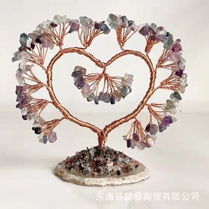 <b>Crystal</b> Heart Money <b>Tree</b> Ornament Natural Stone Decor Home Office Gift Collection Piece - Product Image 1