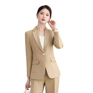 Women's Pink Suit Set Three Quarter Sleeve Anti-Wrinkle Casual Commute Business Wear - Product Image 5