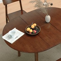 Table à manger extensible et pliable en bois massif, design moderne, vente en gros d'usine, petite table à manger carrée en bois massif côté gauche