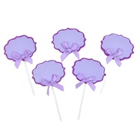 Décoration de gâteau d'anniversaire personnalisable QF, nœud rose en papier, décorations DIY, lot de 5 nœuds en papier pour gâteau, personnalisables