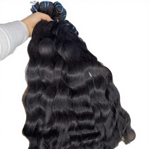 ผมต่อแบบเวอร์จิ้น 100% หนังกำพร้าผมเรียงตัวกันเป็นเส้นเดียวกัน ไม่ผ่านการแปรรูป  แบบเย็บสองชั้น  ขายส่งผมมนุษย์แท้ (100 กรัม) - Product Image 3