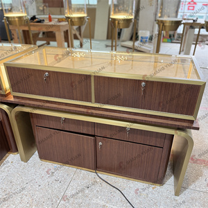 Thanh lịch chất lượng cao kính kim loại tủ với LED chiếu sáng cho cao cấp đồ trang sức showroom trang sức tủ trưng bày - Product Image 4