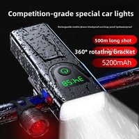Nouvelle lampe de vélo à batterie 2026, haute luminosité, pour la conduite nocturne, avec feu arrière offert, longue autonomie, pour le camping et les activités extérieures