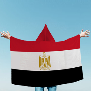 Cape de drapeau égyptien à capuche 3x5 pieds en polyester 100D, avec l'Aigle de <span class=keywords><strong>Saladin</strong></span>, souvenir des Pharaons - Product Image 4