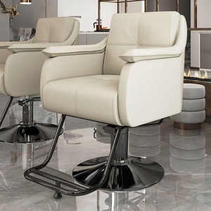 Chaise de salon en cuir avec grand siège et accoudoirs modernes, idéale pour les salons de coiffure professionnels - Product Image 6