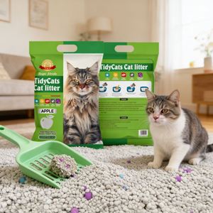 Litière pour chat sphérique écologique en bentonite de sodium, 4kg/8kg/20kg, agglomération rapide, contrôle des odeurs, hautement absorbante, 99% sans poussière - Product Image 1
