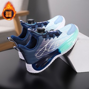 Chaussures de sport pour enfants, chaussures de course d'hiver chaudes pour garçons, chaussures de basket-ball, doublure en fourrure, semelle extérieure en caoutchouc, tige synthétique, semelle intermédiaire en EVA - Product Image 2