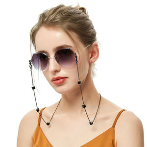 Autriche Bloc Noir Agate Cristal Femmes Métal Acier Inoxydable <span class=keywords><strong>Lunettes</strong></span> Spectacle Chaîne Sangle Titulaire, <span class=keywords><strong>Lunettes</strong></span> de Soleil Chaîne à <span class=keywords><strong>Tenir</strong></span> - Product Image 6